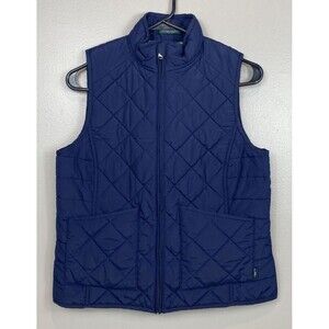 Lauren Ralph Lauren Diamond Quilted Navy Blue Vest w/ Full Zipper Front Size PM